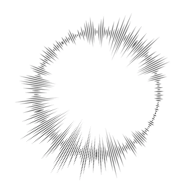 Взрывные лучи. Рамка от солнечных лучей. Абстрактный эквалайзер с пунктирными линиями для дизайна. Векторная иллюстрация. — стоковый вектор