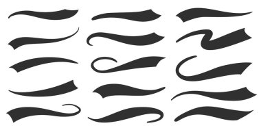 Beyzbol logosu için Swoosh vektör kuyruğu. Spor tasarımı için yazı tiplerini kullan. Kaligrafik vintage dekorasyon. Fırça darbeleri. Kıvrımlı kurdeleler ve gelişmeler.