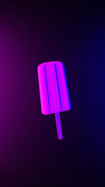 抽象的な光効果紫と青の壁紙3Dレンダリング上のポプシクル 縦図の背景 — ストック写真