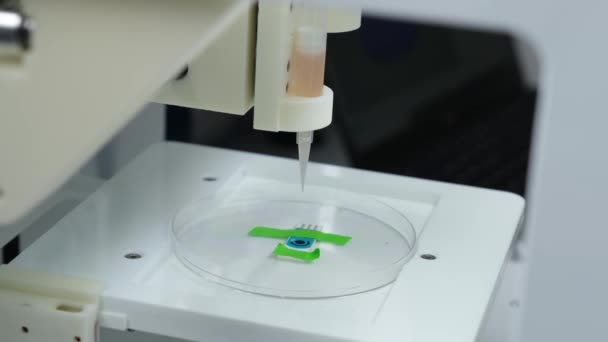 Bioimpresora Imprimiendo Biomaterial Electrodo Vídeo — Vídeos de Stock