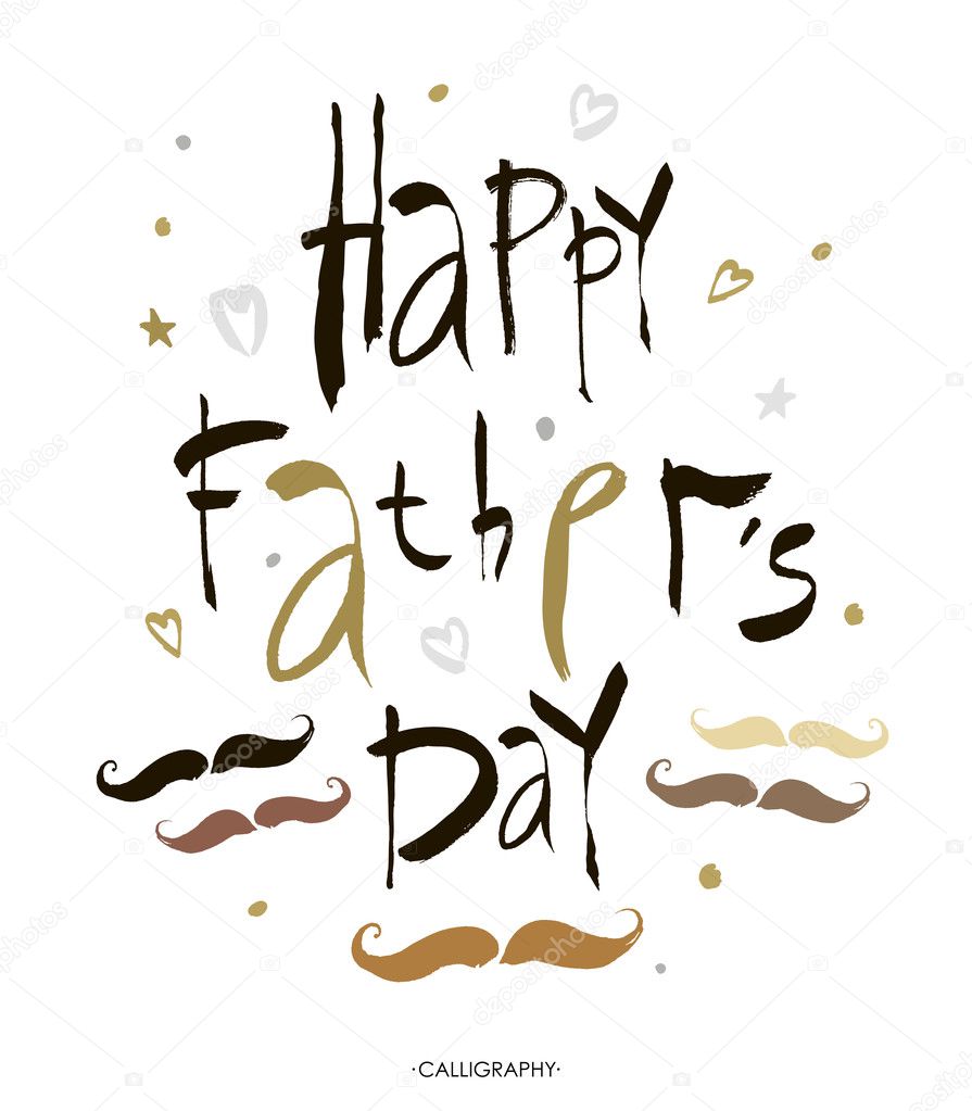 happy fathers day hand lettering handmade calligraphy. Vector . Brush Lettering Design.