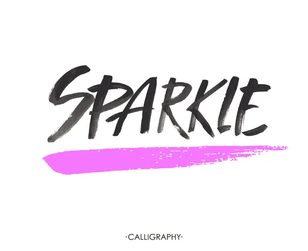 Sparkle woord. Handgeschreven inscriptie voor kaarten en posters. Vecto. Borstel letteringr — Stockvector