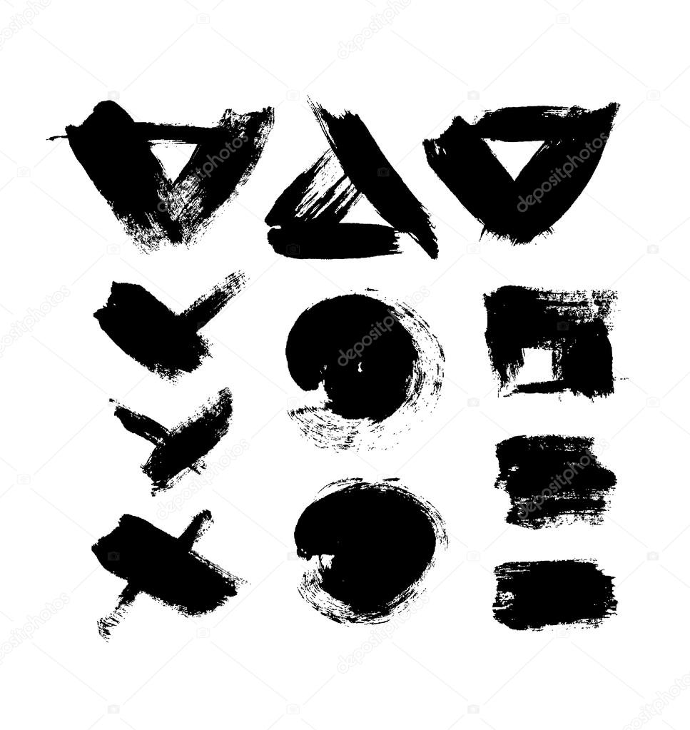 Black grungy vector abstract hand-painted background. Grunge Brush Stroke. Modern Textured Brush Stroke