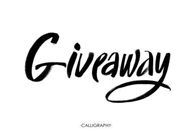 Giveaway banner for social media contests and special offer. Vector black ink brush lettering at white background. Modern calligraphy. clipart