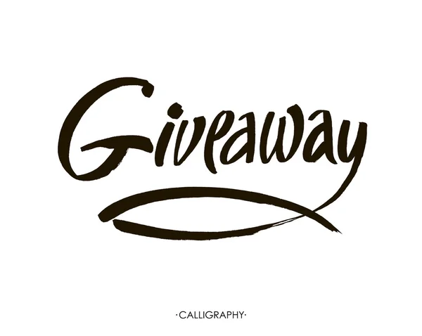 Giveaway banner voor sociale media wedstrijden en speciale aanbieding. Vector zwarte inkt borstel belettering op witte achtergrond. Moderne kalligrafie. — Stockvector