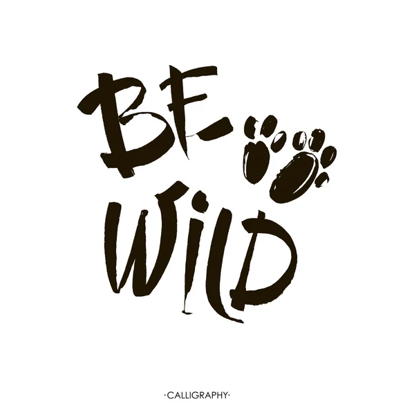 Wild card worden. Hand getrokken belettering achtergrond. Illustratie van de inkt. Moderne borstel kalligrafie. Geïsoleerd op witte achtergrond. — Stockvector