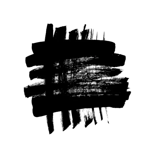 Negro Grungy Vector Abstracto Pintado Mano Fondo Grunge Brush Stroke — Archivo Imágenes Vectoriales