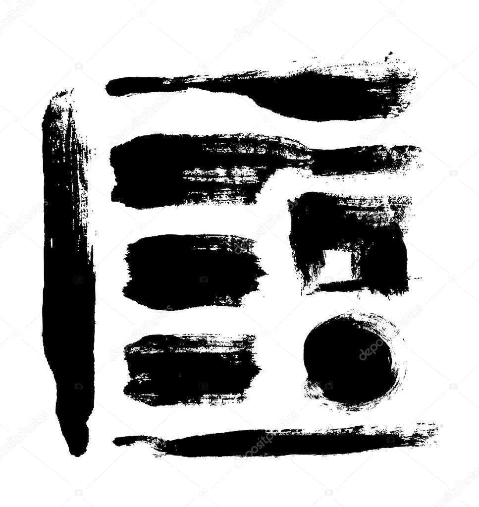 Black grungy vector abstract hand-painted background. Grunge Brush Stroke. Modern Textured Brush Stroke