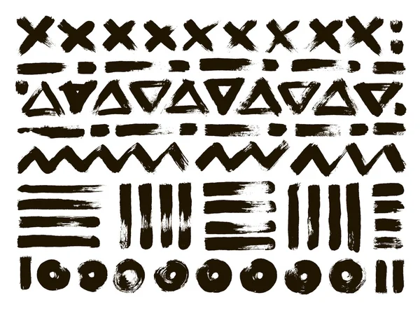 Padrões desenhados à mão. Pinceladas geométricas abstratas. Vetor . —  Vetores de Stock