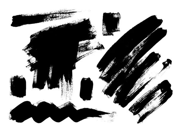 Schwarzer grungy Vektor abstrakter handbemalter Hintergrund. Pinseldesign. — Stockvektor