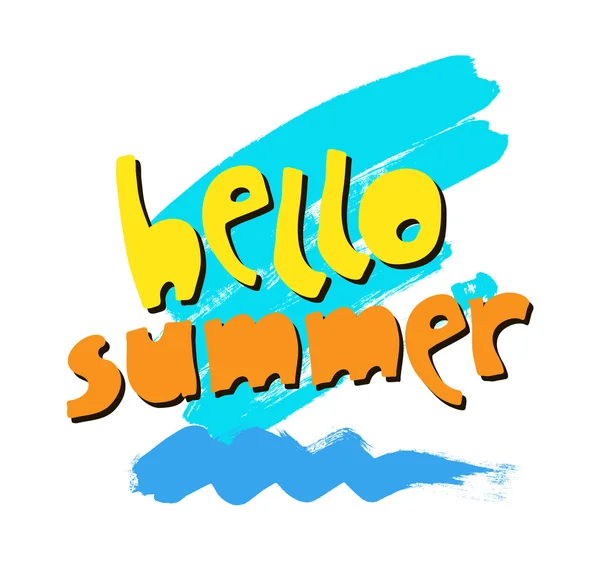 Frase Hello Summer. Tipografia art.Tipografia sfondo. Modello per il design. Design vettoriale . — Vettoriale Stock