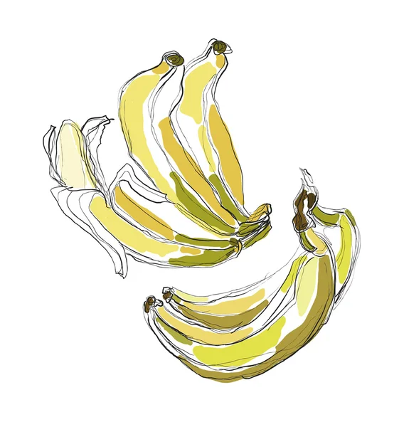 Ensemble vectoriel de bananes jaunes bande dessinée . — Image vectorielle