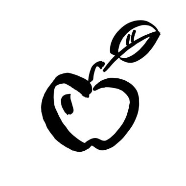 Apple vektör çizim simgesi arka planda izole edildi. El çizimi mürekkep fırçası çizimi. Infographic, web sitesi veya uygulama için armut taslak simgesi.