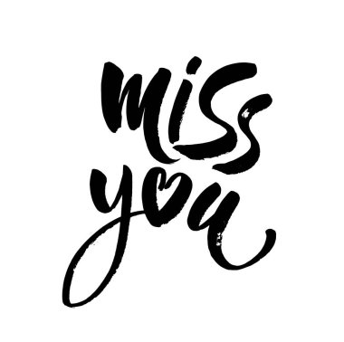 Yazılarınızı özledim. El çizimi modern fırça harfleri. Vektör illüstrasyonu.