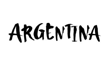 Arjantin deyimi. Güney Amerika 'nın güney kesiminde federal cumhuriyet. Mürekkep çizimi. Modern fırça kaligrafisi. Beyaz arka planda izole edilmiş. Vektör