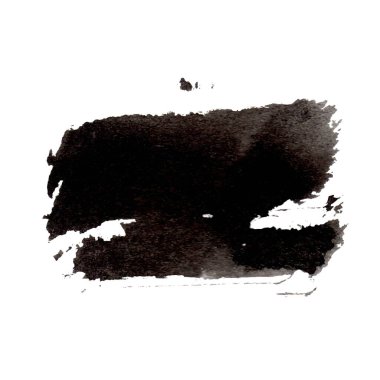 Beyaz arka planda siyah mürekkep lekesi izole edilmiş. Grunge dokusu.