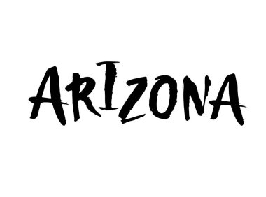 Arizona mı? Beyaz arka planda ABD 'nin el yazısı var. Modern fırça mürekkep kaligrafisi tasarımın için. Vektör harf tipografisi