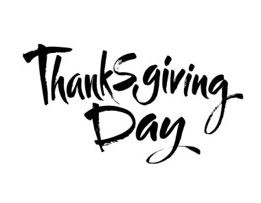 Şükran Günü kartı çizilmiş. Vektör mürekkebi el yazısı sanatı. Modern fırça hat sanatı.