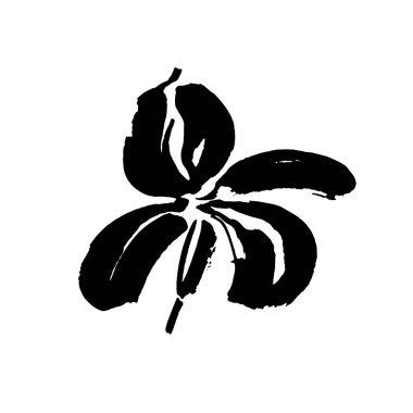 Vektör çiçek logosu. Çiçek arkaplan. Kaligrafi mürekkebi. Şekillendirilmiş kaligrafik mürekkep gözü. Modern fırça hat sanatı.