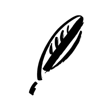 Simge vektör yaprağı. Eko-doğa sağlıklı bir kavram. Yeşil doğal bitki sembolü. Logo işareti tasarımı. Modern fırça mürekkep çizimi beyaz arkaplanda izole edildi