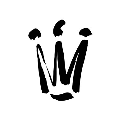 Taç karalama ikonu. Modern fırça mürekkebi. Beyaz arka planda izole edilmiş. Vektör