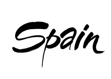 İspanya 'da elle yazılmış bir yazı. El yapımı fırça harfleri. Tasarımınız için kaligrafik öge. Vektör illüstrasyonu.