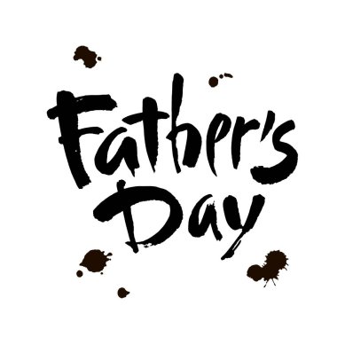 Babalar Günü el yazısıyla yazılmış mutlu mektuplar. Tasarımınız için beyaz arkaplanda fırça desenli vektör kaligrafisi