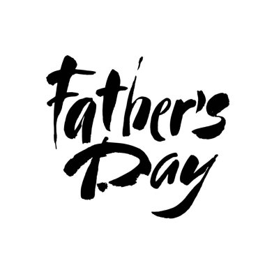 Babalar Günü el yazısıyla yazılmış mutlu mektuplar. Tasarımınız için beyaz arkaplanda fırça desenli vektör kaligrafisi