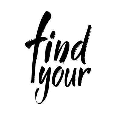 El çizimi harfler. Mürekkep çizimi. Modern fırça kaligrafisi. Beyaz arka planda izole edilmiş. Bul onu. Vektör