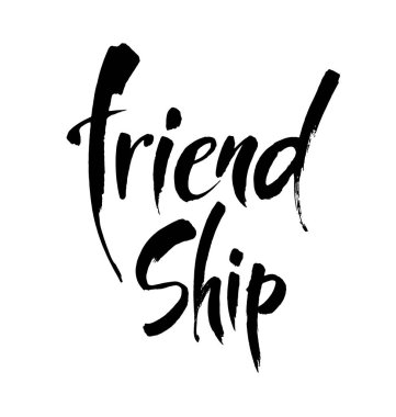 - Arkadaşlık mı? Vektör tipografik tasarımı. İlham verici alıntılar. El çizimi çizimi. Mektup afişi. Modern fırça hat sanatı