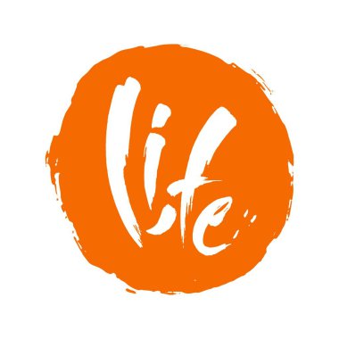 Hayat. Modern hat sanatı. Fırça boyalı harfler, vektör elle çizilmiş resimli şablon. Vektör