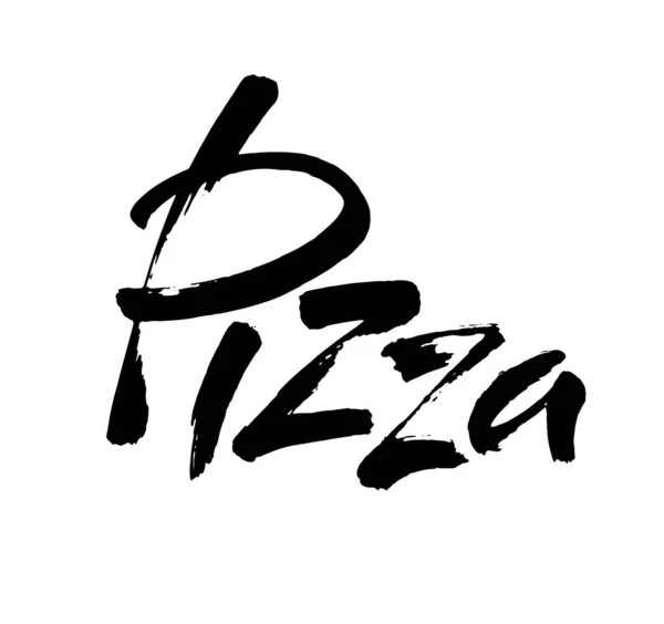 Pizza Caligrafia Lettering Mão Pizza Mão Desenhado Ilustração Estoque Vetorial —  Vetores de Stock