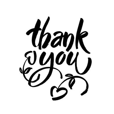 Beyaz arkaplan üzerine yazdığın mesaj için teşekkürler. Kaligrafi harfleri Vektör illüstrasyonu. Modern fırça hat sanatı.