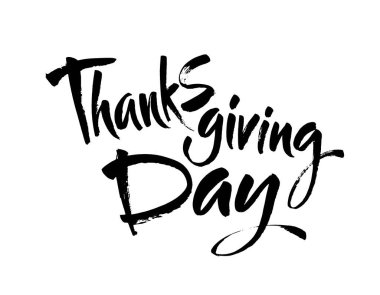 Şükran Günü kartı çizilmiş. Vektör mürekkebi el yazısı sanatı. Modern fırça hat sanatı.