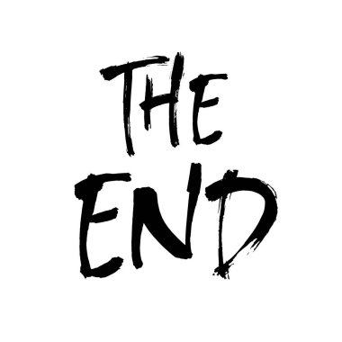 Orijinal el yazısı The End. Modern fırça kaligrafisi. Logo, poster, etiket, kart, pankart, baskı ve web projesi için vektör ilüstrasyonu.