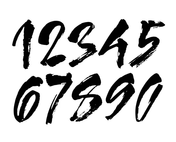 복강경 Calligraphic Acrylic 번호의 설계를 Abc 배경에 붓으로 글자를 — 스톡 벡터