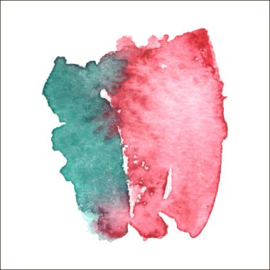 Beyaz arka planda soyut suluboya el boyası. Vektör