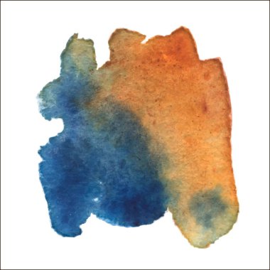 Beyaz arka planda soyut suluboya el boyası. Vektör