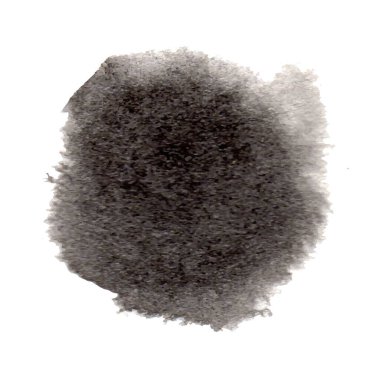 Beyaz arka planda siyah mürekkep lekesi izole edilmiş. Grunge dokusu.