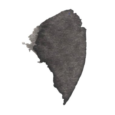 Beyaz arka planda siyah mürekkep lekesi izole edilmiş. Grunge dokusu.