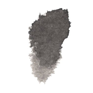 Beyaz arka planda siyah mürekkep lekesi izole edilmiş. Grunge dokusu.