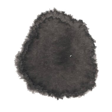 Beyaz arka planda siyah mürekkep lekesi izole edilmiş. Grunge dokusu.