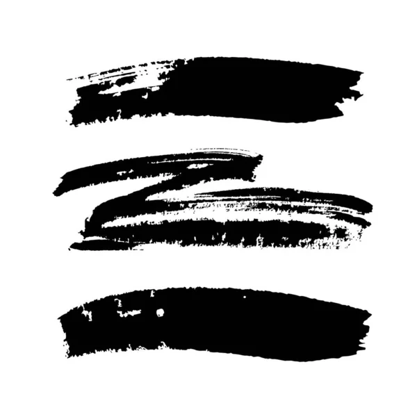 Vector Zwarte Inkt Vlek Geïsoleerd Een Witte Achtergrond Grunge Textuur — Stockvector