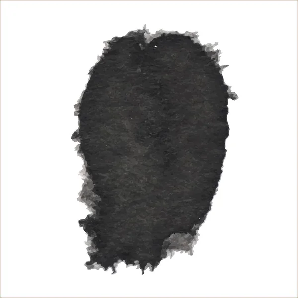 Tache Encre Noire Vectorielle Isolée Sur Fond Blanc Texture Grunge — Image vectorielle