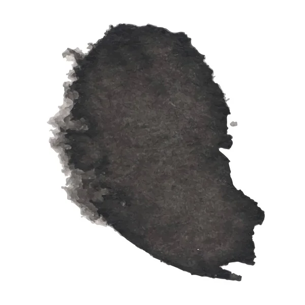 Tache Encre Noire Vectorielle Isolée Sur Fond Blanc Texture Grunge — Image vectorielle