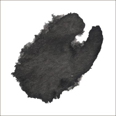 Beyaz arka planda siyah mürekkep lekesi izole edilmiş. Grunge dokusu.