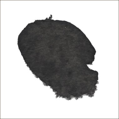 Beyaz arka planda siyah mürekkep lekesi izole edilmiş. Grunge dokusu.