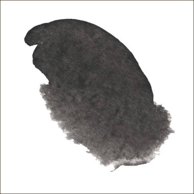 Beyaz arka planda siyah mürekkep lekesi izole edilmiş. Grunge dokusu.