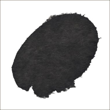 Beyaz arka planda siyah mürekkep lekesi izole edilmiş. Grunge dokusu.