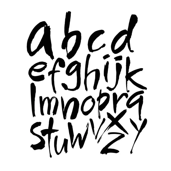 Vector Acrylic Brush Style Hand Drawn Alphabet Font 배경에 알파벳 — 스톡 벡터